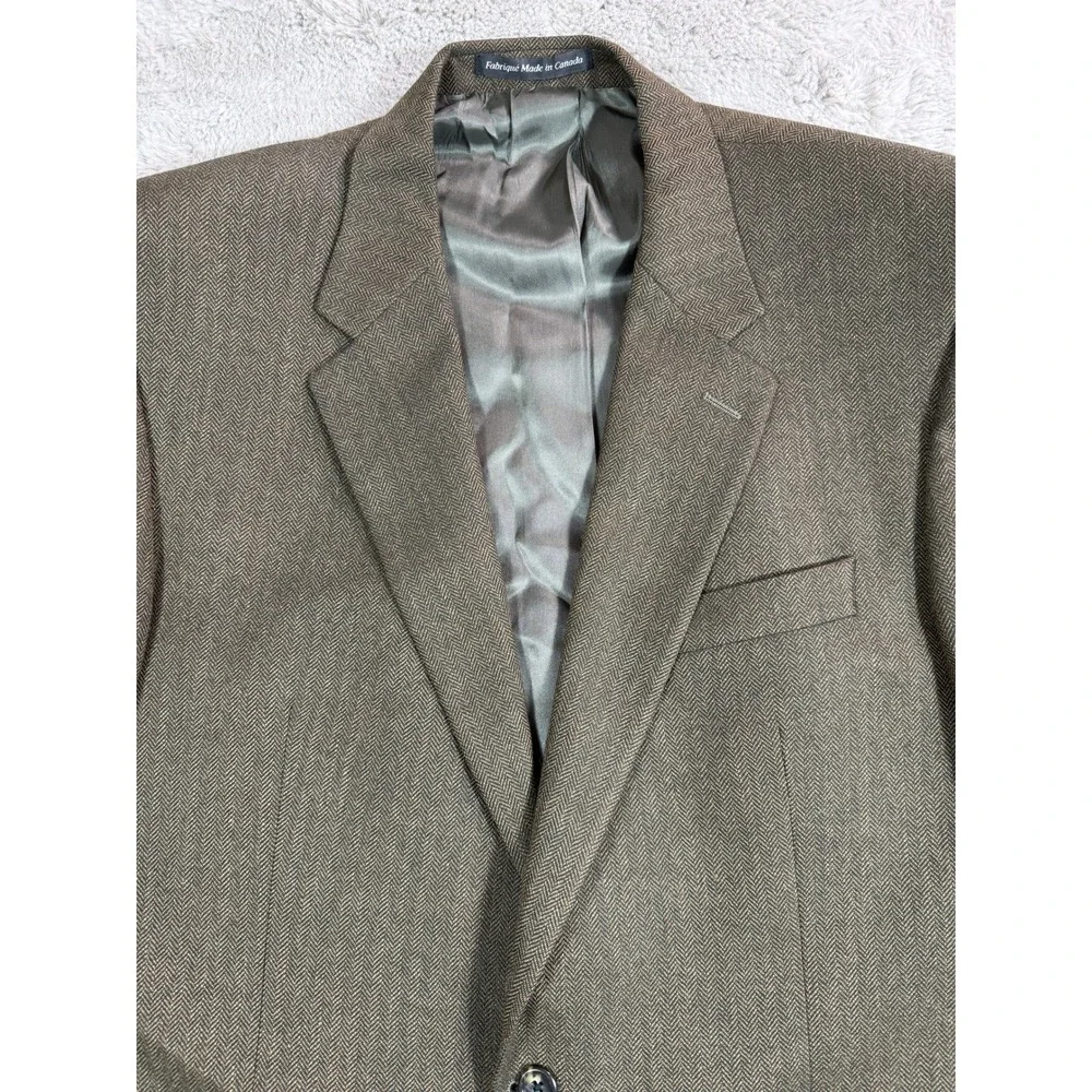 Lords of London Patrick James Brown Herringbone Blazer Union Made‎ Canada 44L